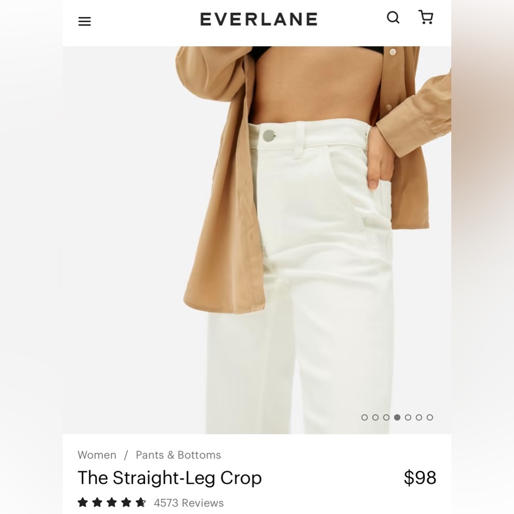 Everlane Straight-Leg Crop Regular Size 2 Bone